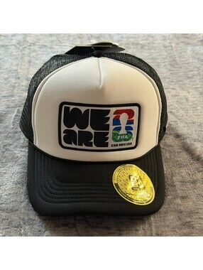 FIFA World Cup 2026 We Are 26 Trucker Hat Men's Adjustable Black White